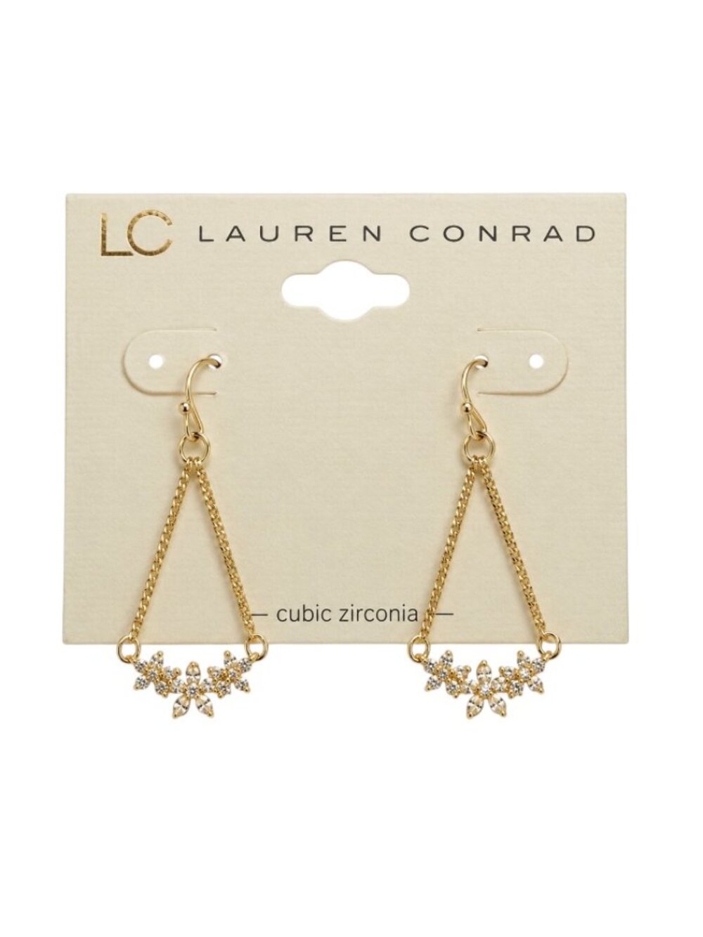 LC Lauren Gold Plated Cubic Zirconia Hook Earrings